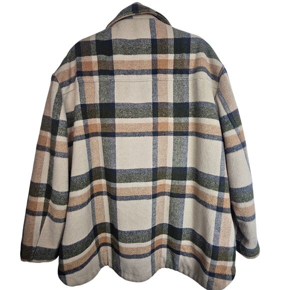 American Eagle Womens Oversized Flannel Chore Coat Barn Jacket XXL Sherpa Lined - Picture 10 of 10
